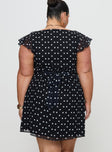 I Guess So Mini Dress Black Polka Dot V-Neck 