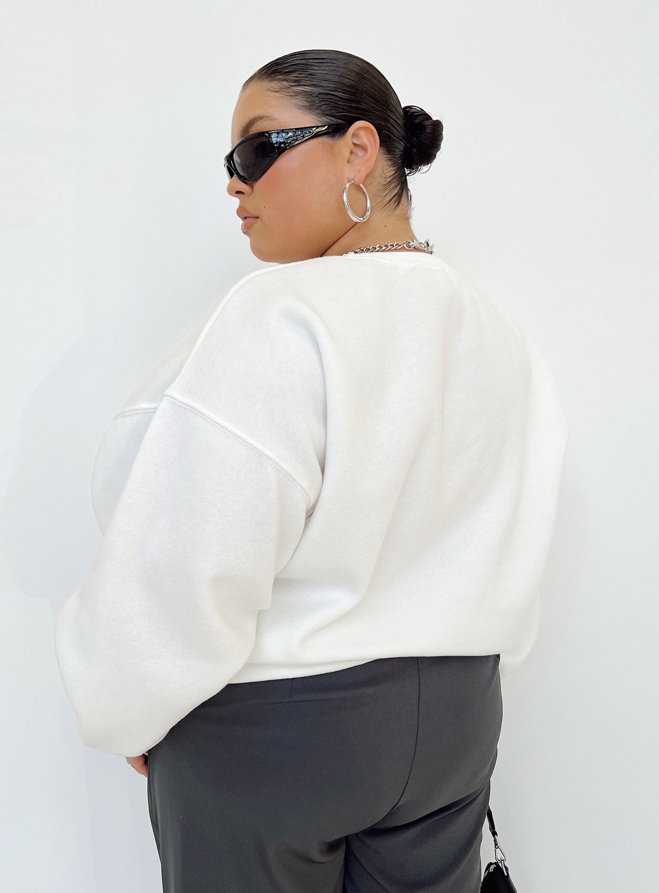 Palm Springs Sweatshirt White Curve Princess Polly  long 