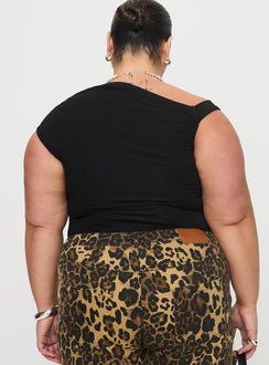 back view of model wearing Princess Polly Beller Bodysuit Black Curve Sleeveless 