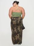 back view of model wearing Princess Polly Pantar Low Rise Pants Leopard Curve Low Rise Pants 