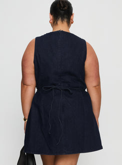 Ainsleigh Shift Denim Playsuit Dark Wash Curve
