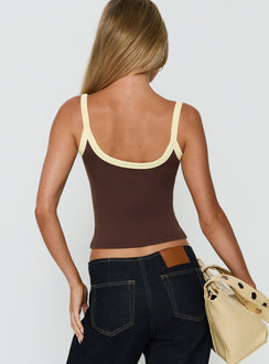 Kasper Cinched Longline Tanktop Espresso / Butter