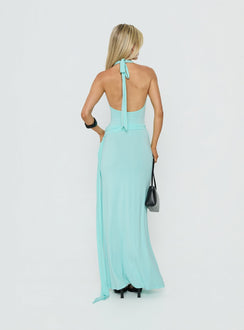 So Major Draped A-Line Maxi Dress Blue