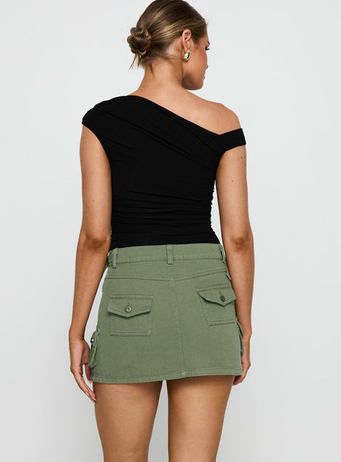 Peterson Cargo Mini Skirt Khaki