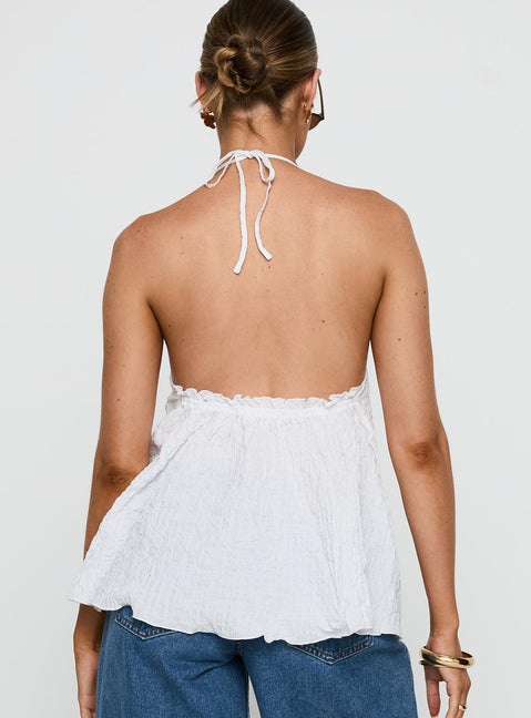 Flutter Halter Top White