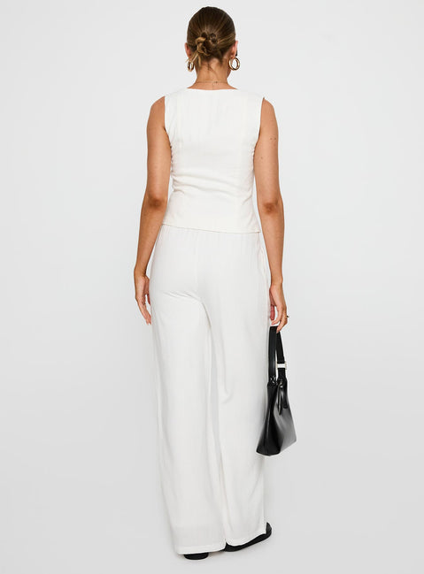 Parklea Linen Blend Pants White