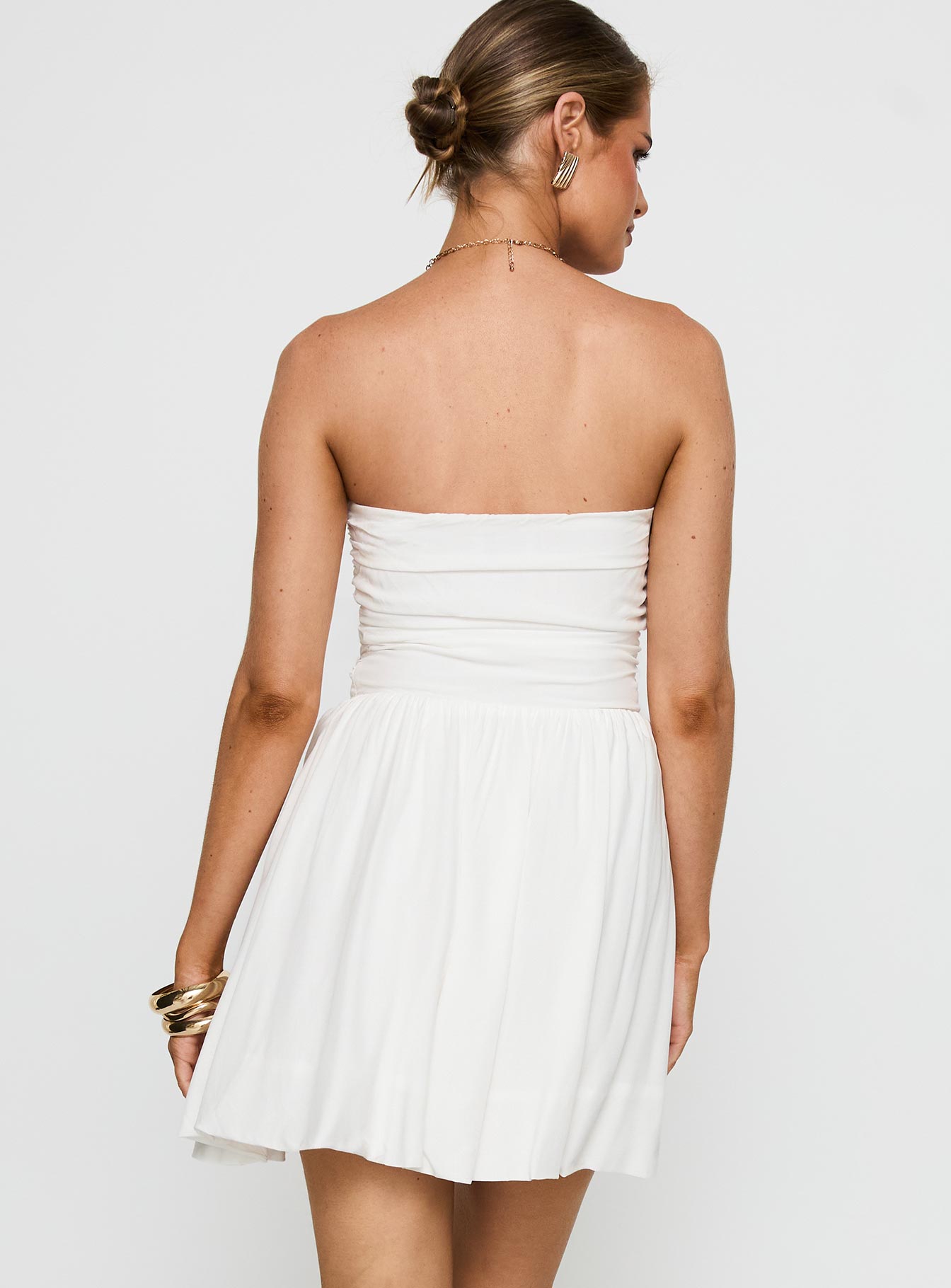 Rashida Strapless Mini Dress White