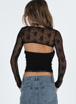 Two piece top Mesh material Strapless crop top Lace trim Sheer lace bolero Cropped back Good stretch Mesh lined top