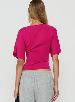 Arazia Cinched Short Sleeve Top Berry