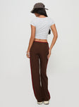 back view of model wearing Princess Polly Maranie Pants Brown / Red Low Rise Pants 