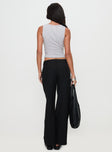 back view of model wearing Princess Polly Sallon Low Rise Pants Black Low Rise Pants 