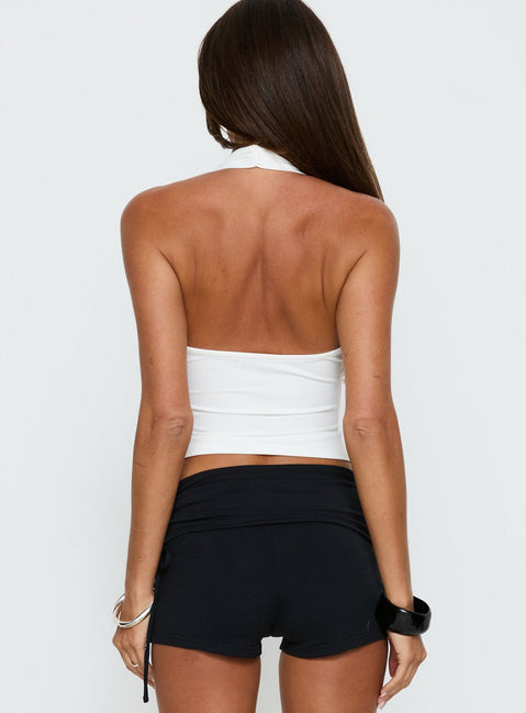 Daily Define Halter Vest Top White