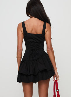 Shantelle Romper Black Asymmetric Neckline 