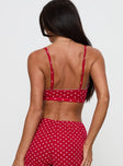 Slumber Pointelle Sleep Bralette Red