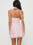 Pink and white Floral mini dress