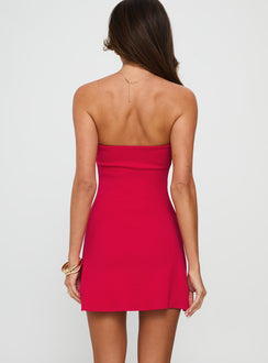Baseline Strapless Mini Dress Red