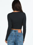 Long sleeve top Ruched bust Good stretch