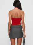 back view of model wearing Princess Polly Mcvie Belted Mini Skirt Grey Mini Skirts 