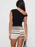 Stripe shorts Knit material, elasticated waistband Good stretch, unlined