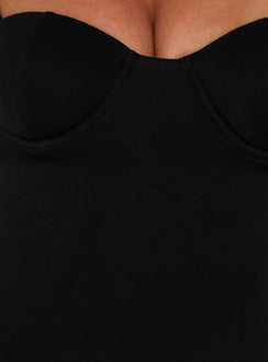 Anataza Mini-Kleid mit Bügeln, Schwarz