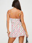 Princess Polly Plunger  Karena Mini Dress White / Red Floral