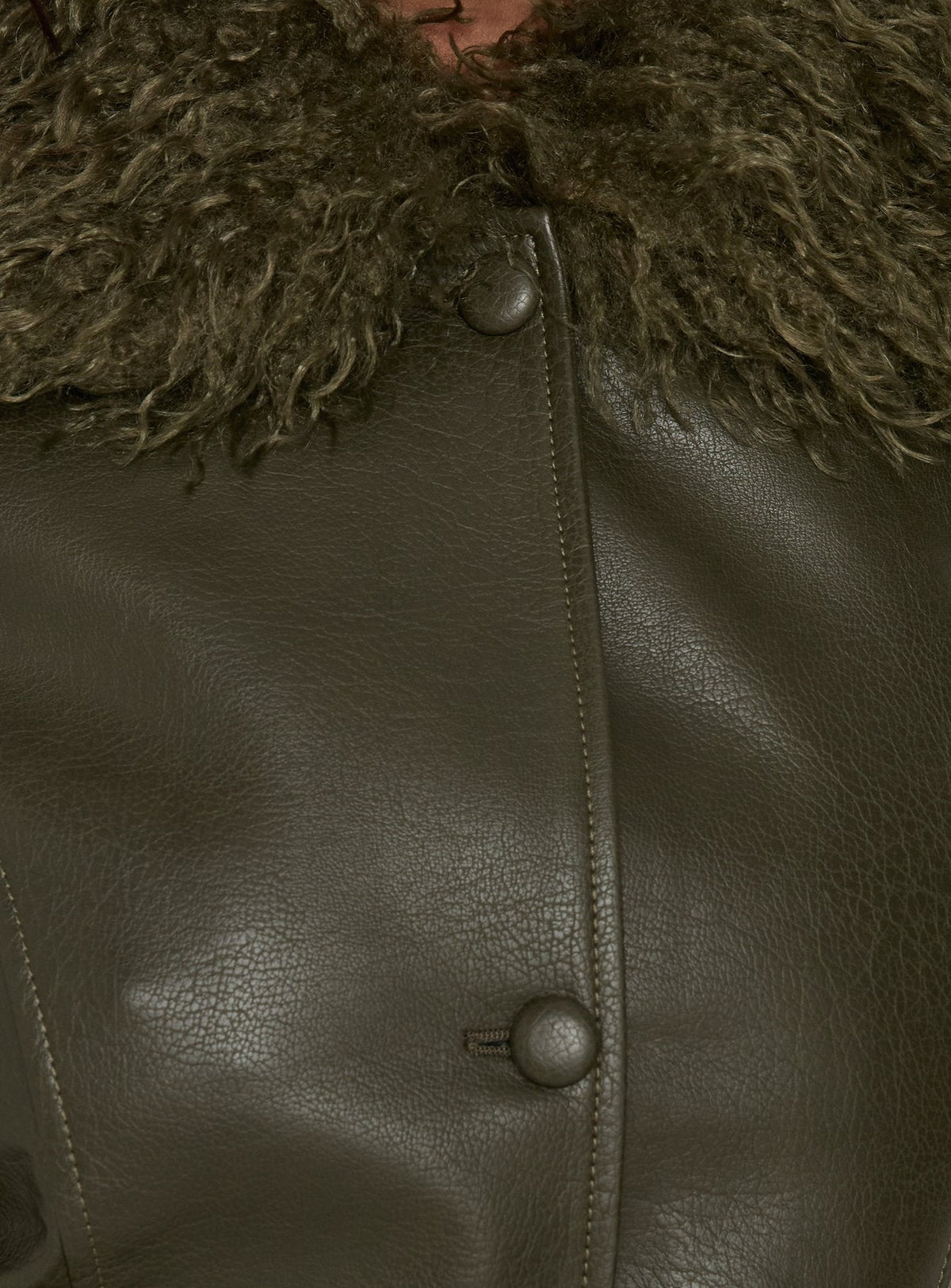 Zevvy Faux Fur Collared Jacket Green