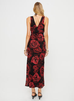 product Princess Polly High Neck  Maysa Rose Maxi Dress Black / Red