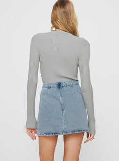 product Lolita Mini Skirt Mid Wash Denim Princess Polly  Mini Skirts 