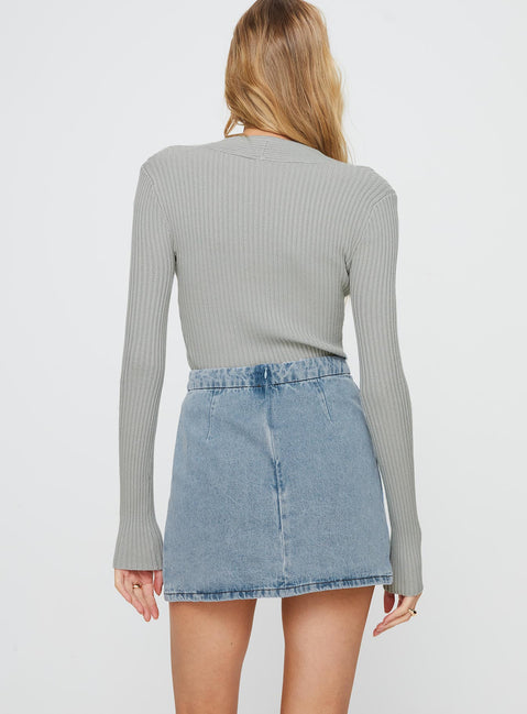 product Lolita Mini Skirt Mid Wash Denim Princess Polly  Mini Skirts 