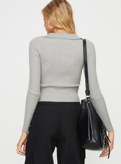 product Princess Polly Full Sleeves V-Neck  Attwell Long Sleeve Top Grey