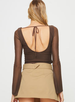 product Princess Polly Sleeveless High Neck  Lukea Long Sleeve Top Brown