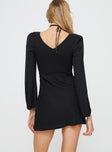 Princess Polly Plunger  Bareena Long Sleeve Mini Dress Black