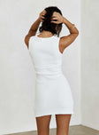 Princess Polly V-Neck  Bernier Mini Dress White