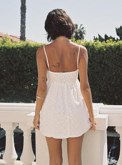 Casie Mini Dress White Square Neck 