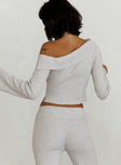 Off-the-shoulder top Folded neckline, split at sides  Good stretch, unlined 