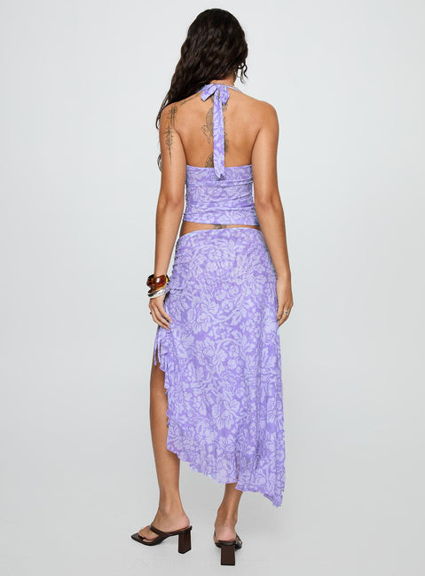 Rains And Pours Mesh Set Purple Floral