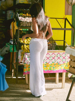 Damarie Crochet Pants White