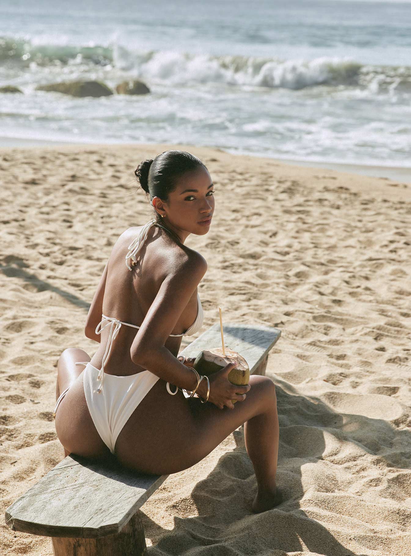 White ribbed sales bikini bottoms