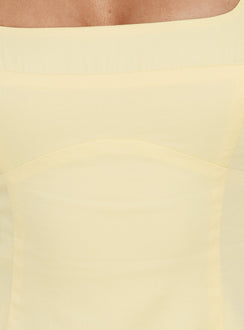 Lelouise Tie Back Mini Dress Butter Yellow