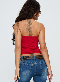 Archway Strapless Top Red