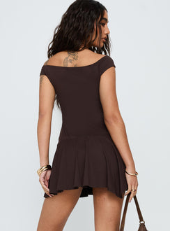 Got That Sense Strapless Playsuit Brown
