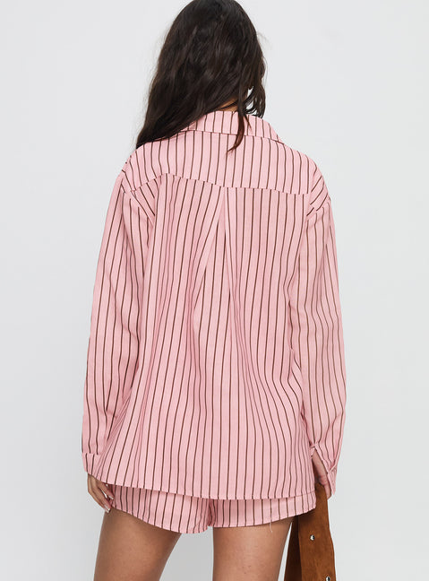 Chloe Set Pink / Brown Stripe