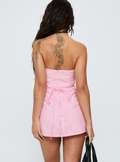 Yumiko Strapless Playsuit Pink