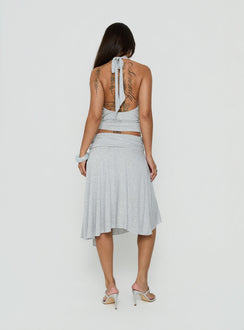 Iselda Draped Midi Skirt Grey Marle