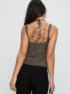 Nylen Tailored Suiting Top Brown Pinstripe