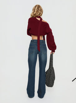 Kellsie High Rise Wide Leg Jeans Dark Blue Wash