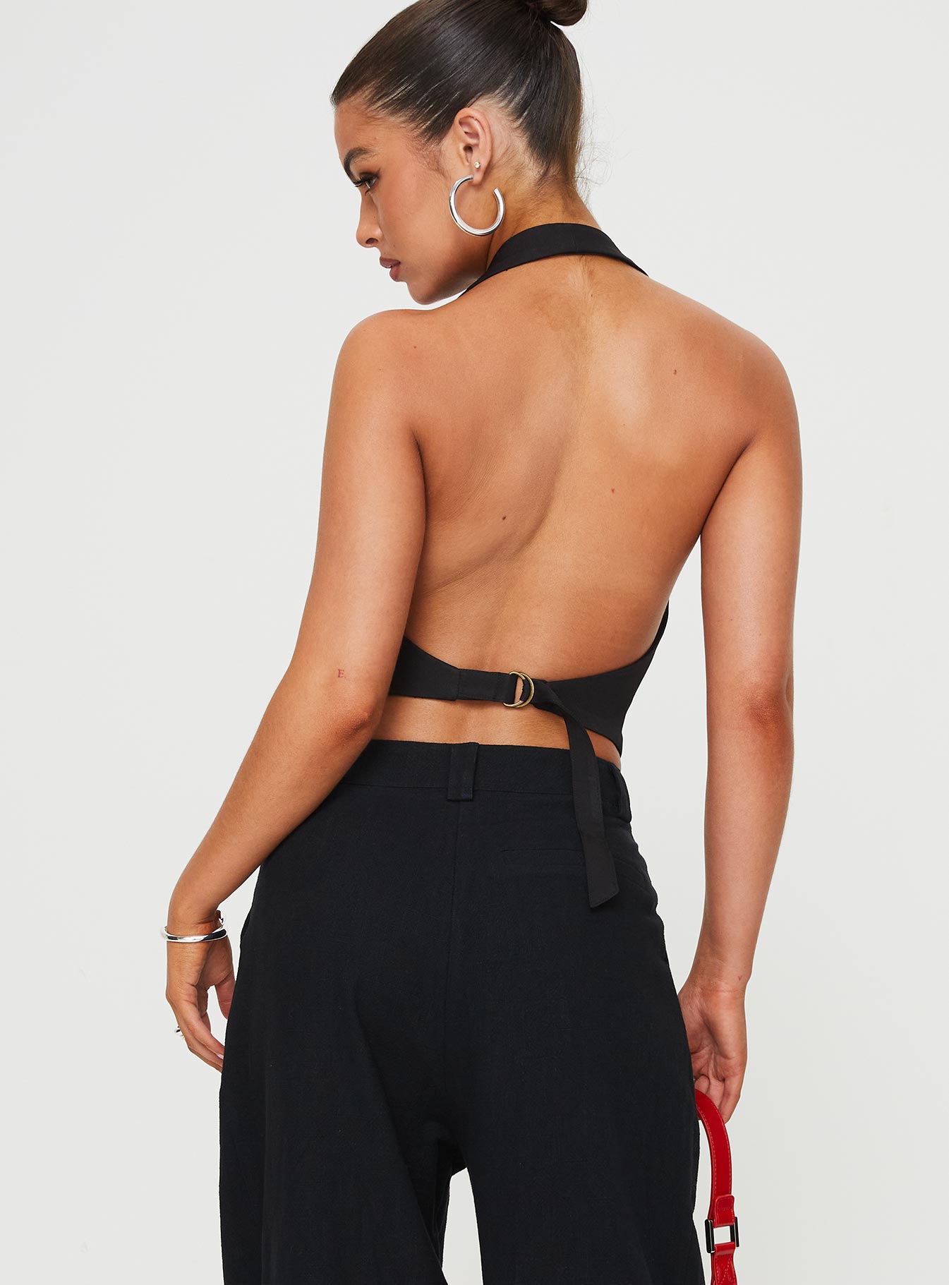 product Princess Polly Sleeveless Scoop Neck  Je Suis Halter Top Onyx