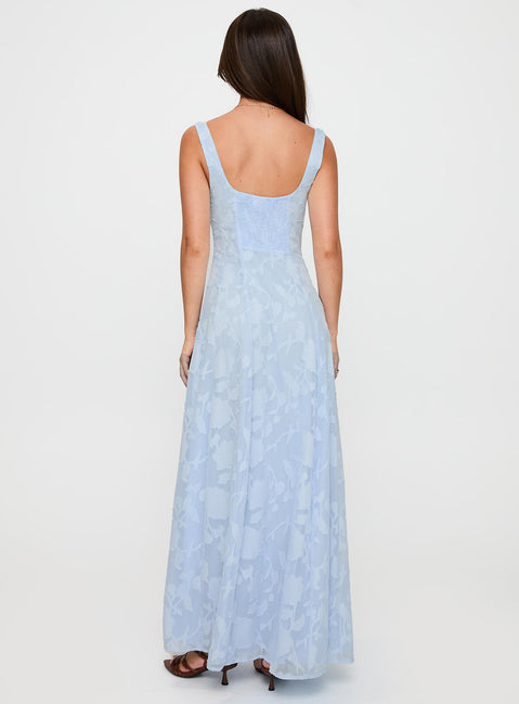 Margaux Burnout Maxi Dress Blue