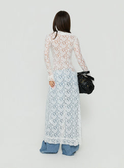 Long Nights Langarm-Maxikleid aus Spitze Moonlight