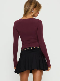 back view of model wearing Princess Polly Amryn Eyelet Mini Skirt Black Mini Skirts 